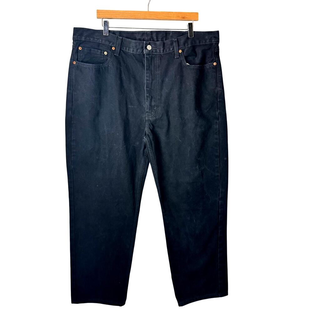 Levi’s 550 Black Jeans Mens Size 42 32 Straight Leg Ridged Denim Classic Western